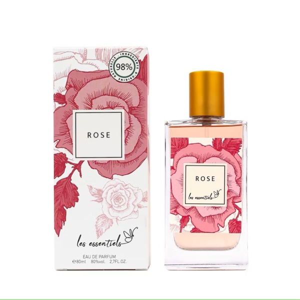 Rose Eau de Parfum zu 98% aus Inhaltsstoffen natürlichen Ursprungs.