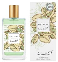 Les Essentiels Pistache Eau de Parfum 80 ml Flakon mit Verpackung und Pistazienmotiv